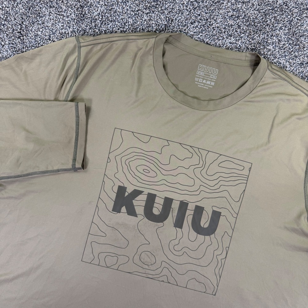 KUIU AP Tech Long Sleeve Performance Shirt Mens 3XL Olive Green Graphic UPF 50+
